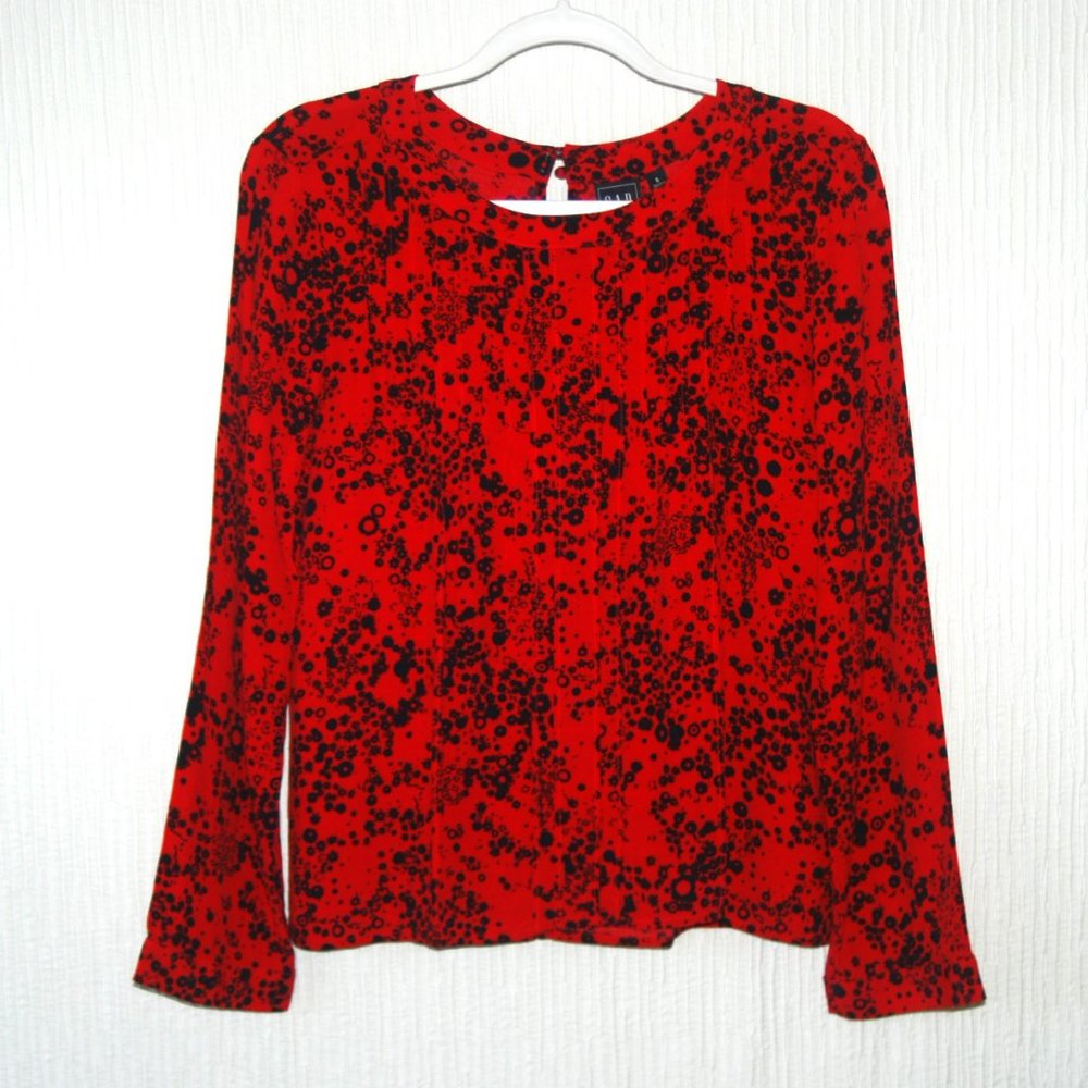 GAP Women Long Sleeve Boat Neck Floral Blouse Size Small NWOT!